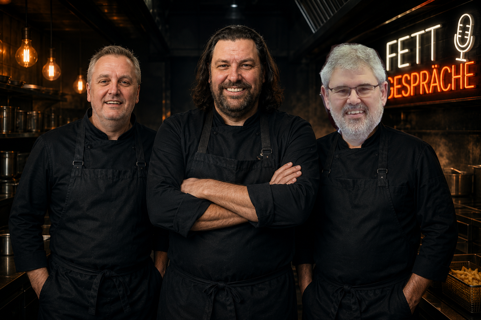 René Frauenkorn, Winfried Buron und Timo Winter in der Küche